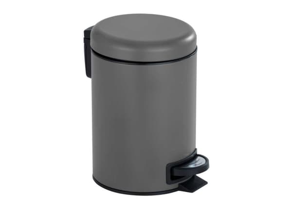 WENKO 22148100, 3 l, Rund, Metall, Grå, Plast, Pedal