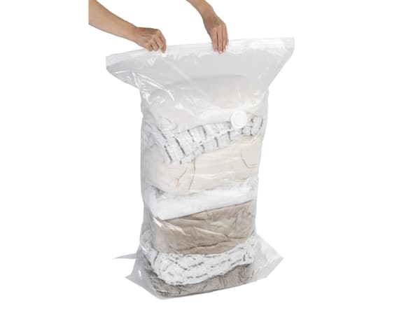 WENKO 3792766100, Pehmeä vaatteiden säilytyspussi, Läpinäkyvä, Valkoinen, Polyamidi, Polyeteeni, Polypropeeni (PP), L, 70 cm, 35 cm
