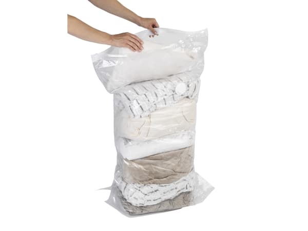 WENKO 3792766100, Pehmeä vaatteiden säilytyspussi, Läpinäkyvä, Valkoinen, Polyamidi, Polyeteeni, Polypropeeni (PP), L, 70 cm, 35 cm