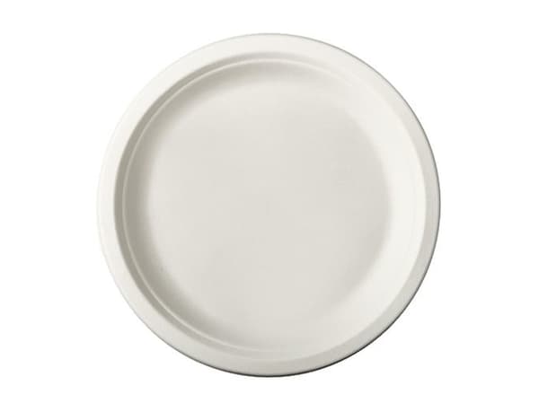 Papstar 89422, Plate, Round, Sugarcane, White, Monochromatic, 100 pc(s)