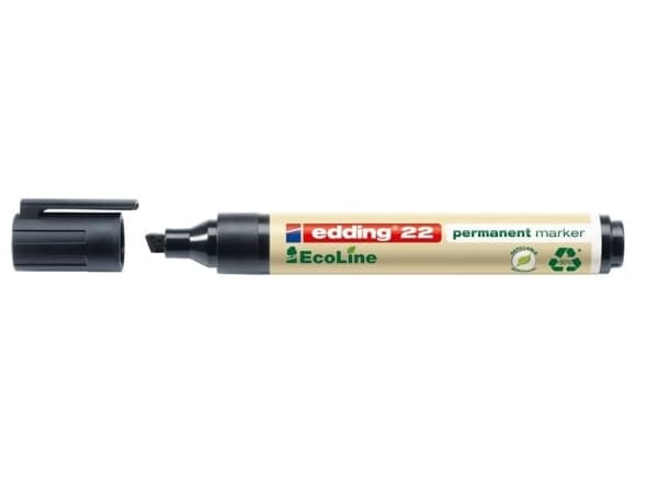 edding EcoLine 22 - Markør - permanent - for glass, metall, plast - svart - 1-5 mm