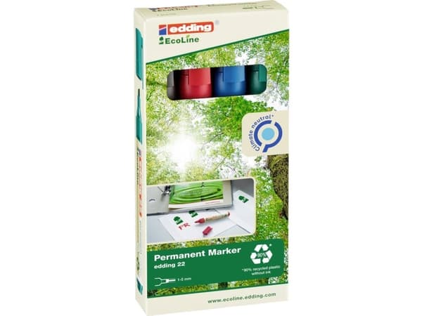 edding EcoLine 22 - Markør - permanent - for glass, metall, plast - grønn - 1-5 mm