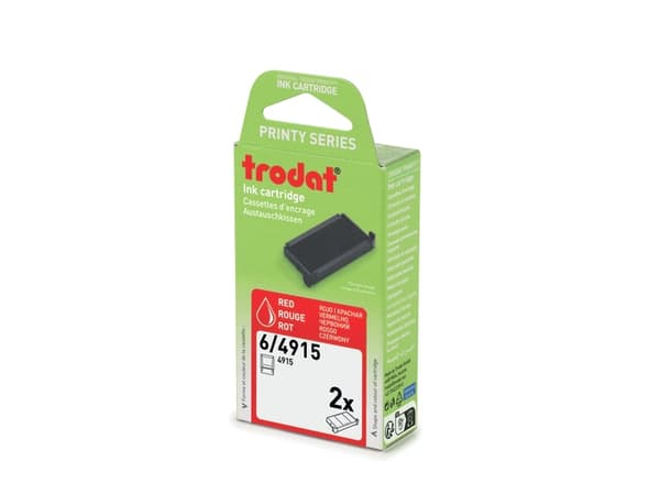 Trodat SWOP-Pad 6/4915 - Bläckpatron - röd (paket om 2) - för Trodat Printy 4915