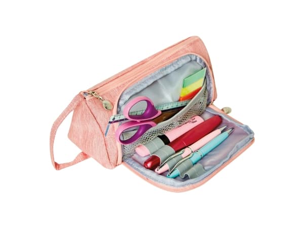 Pelikan Homeoffice, Mykt penal, Polyester, Rosa, Monokromatisk, Glidelås, Adult/Child