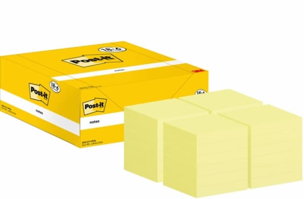 Post-It 653-CY-VP24, Rektangel, Gul, papper, 51 mm, 38 mm, 100 ark