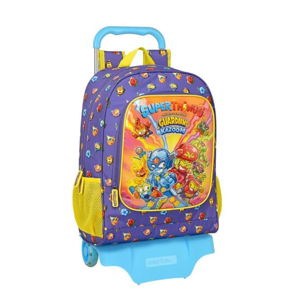 School Rucksack with Wheels SuperThings Guardians of Kazoom Purple with Yellow (32 x 42 x 14 cm)
