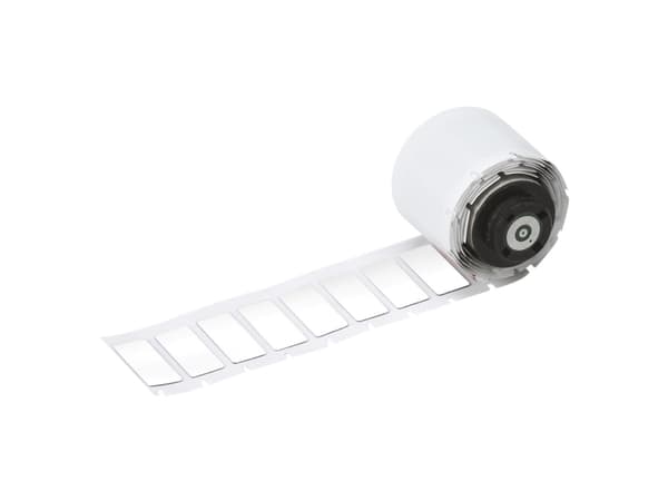 Brady, M6-02-7593-WT, Vaahdotettu polyesteri, valkoinen, kiiltävä, 27,00 x 12,50 mm, pysyvä (250 E.) (312095) (312095)