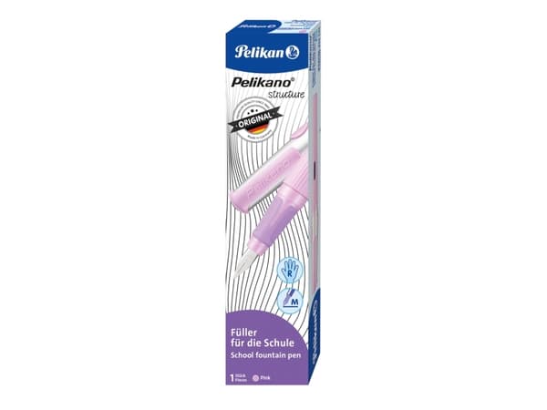 Pelikan 824545, Rosa, Påfyllning med bläckpatronssystem, Blå, Rostfritt stål, Medium, Högerhänt