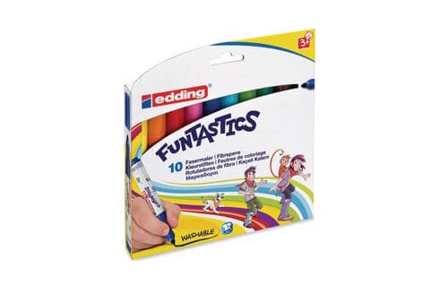 Edding 14-E10, 10 färger, Multifärg, Rundad spets, Plast, Multifärg, Rund