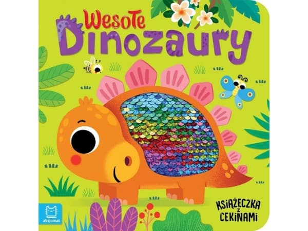Paljettbok - glada dinosaurier.