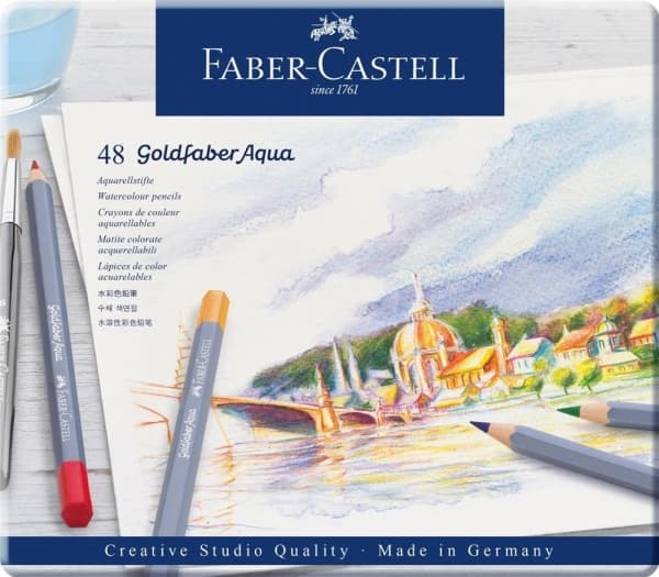Faber-Castell Goldfaber Aqua, Pehmeä, Monivärinen, 48 kpl