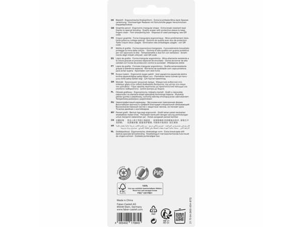 Faber-Castell 217084, B, Rosa, Triangulär, Tyskland, Blåsa, 3 styck |