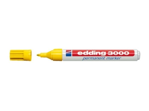 Edding 3000, Gult, Projektil spiss, Rød, Hvit, Gult, Aluminium, Plast, 1,5 mm, 3 mm