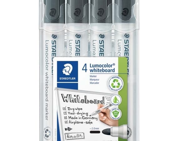 Whiteboardmarker Lumocolor 351 WP4 Sort - (5 stk.)