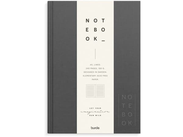 Notebook Textile A5 dark grey lined