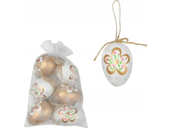 Julepynt MFP papir plast egg 6cm/6stk GWF pose 2221576