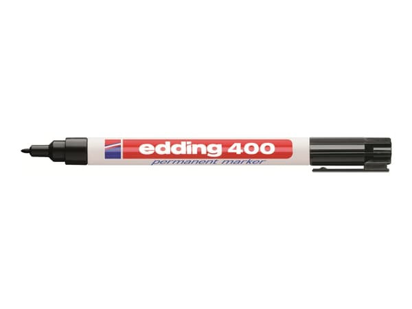 edding 400 - Markering - permanent - svart, röd, blå, grön - 1 mm (paket om 4)