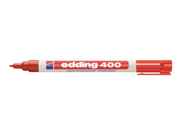 edding 400 - Markering - permanent - svart, röd, blå, grön - 1 mm (paket om 4)