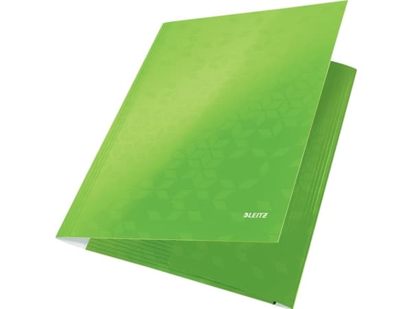 LEITZ hörnmapp WOW, DIN A4, kartong, grön PP-laminerad kartong, glansig, 3 sidoflikar, - 1 st (3982-00-54)