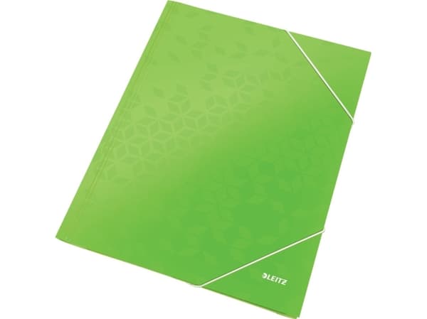 LEITZ hörnmapp WOW, DIN A4, kartong, grön PP-laminerad kartong, glansig, 3 sidoflikar, - 1 st (3982-00-54)
