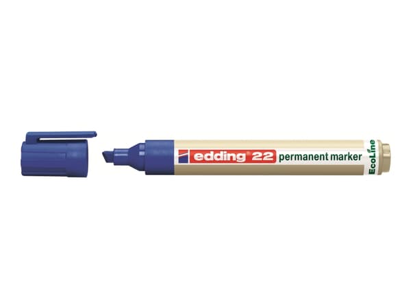 edding EcoLine 22 - Markør - permanent - for glass, metall, plast - blå - 1-5 mm