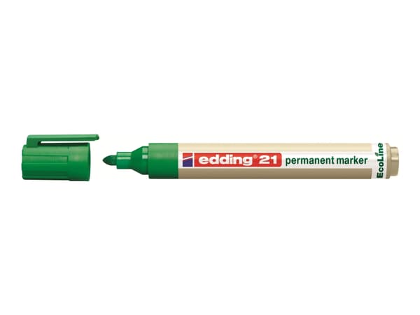 edding EcoLine 21 - Markering - permanent - för glas, metall, plast - grön - 1.5-3 mm