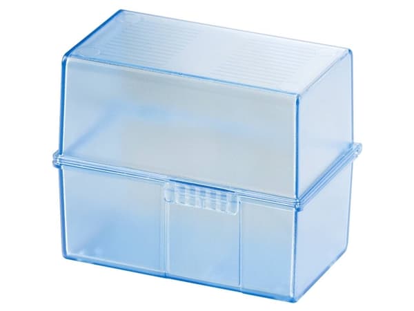 HAN 979-64, A8, 75 x 62 mm, horisontell, Plast, Polystyren (PS), Blå, Translucent, Tyskland