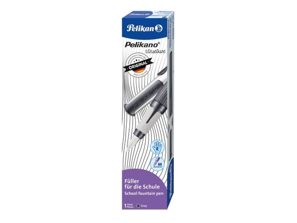 Pelikan 824507, Grå, Påfyllning med bläckpatronssystem, Blå, Rostfritt stål, Medium, Högerhänt