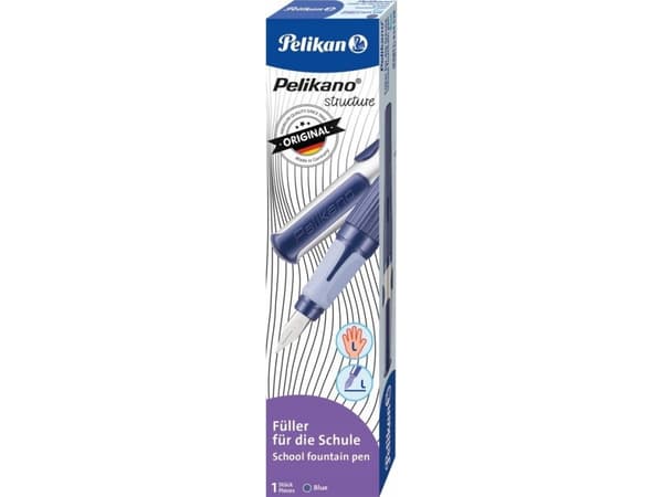 Pelikan 824538, Blå, Påfyllning med bläckpatronssystem, Blå, Rostfritt stål, Vänsterhänt, Tyskland