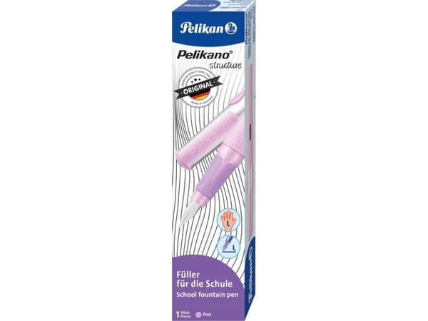 Pelikan 824552, Rosa, Fyllesystem med patron, Blå, Rustfritt stål, Venstrehendt, Boks