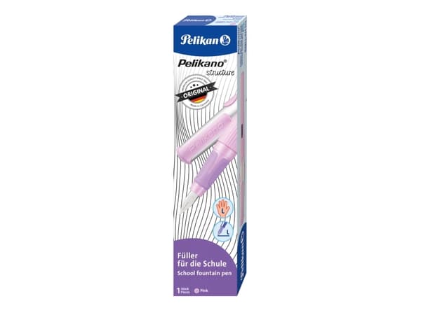 Pelikan 824552, Rosa, Fyllesystem med patron, Blå, Rustfritt stål, Venstrehendt, Boks