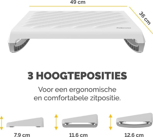 Fellowes Breyta Fodstøtte - Hvid