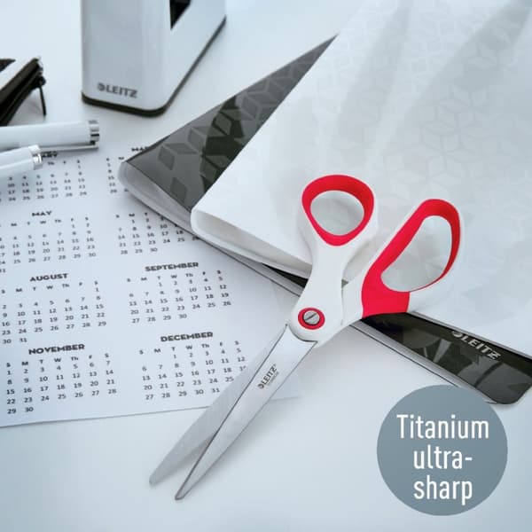 Leitz WOW Titanium rustfrit stål saks - rød