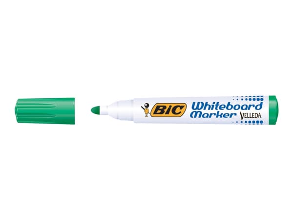 BIC VELLEDA 1701 - Markør - for whiteboard - grønn - alkoholbasert blekk - 1.5 mm (en pakke 12)