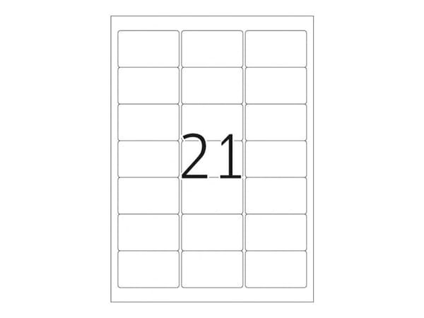 HERMA Adhesive labels white A4 Movables 63,5x38,1 525 pcs, Valkoinen, 63,5 mm, 38,1 mm, 525 kpl, 25 arkkia