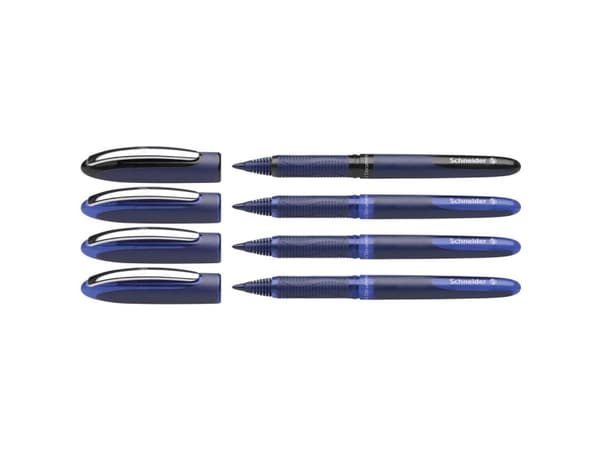 Schneider Schreibgeräte Roller ball One Business 06 0.6 mm Sort, Blå 183084 4 stk