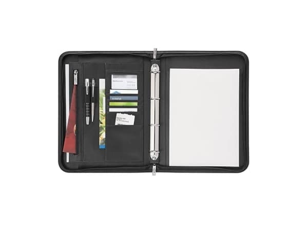 Wedo 58 6001, Läder, Svart, A4, 2 fickor, Visitkort, papper, 275 mm