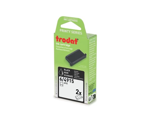 Trodat 6/4915/SS, blekkpatron, svart, Trodat, svart, østerriksk miljømerke uutslettelig DIN ISO 14145-2, 79 mm