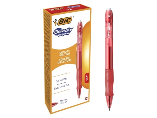 BIC VELOCITY - Rollerball-penna - röd - gelbläck - 0.7 mm - medel - indragbar (paket om 12)