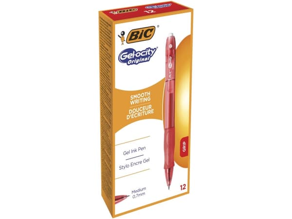 BIC VELOCITY - Rollerball-penna - röd - gelbläck - 0.7 mm - medel - indragbar (paket om 12)