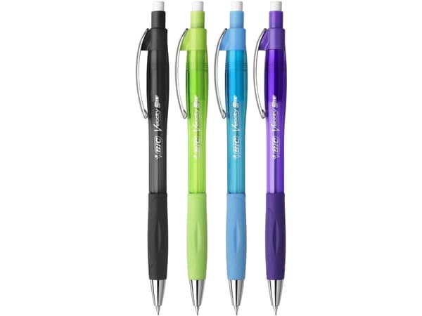 BIC ATLANTIS - Stiftpenna - grafit - HB - 0.7 mm - indragbar - med radergummi (paket om 12)