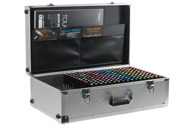 Touch Marker Twin Pen 204 stk. i Alukuffert