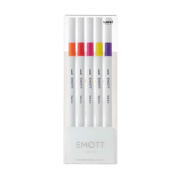 Emott fineliner 5 st assorterade Små bordsstativ set 2