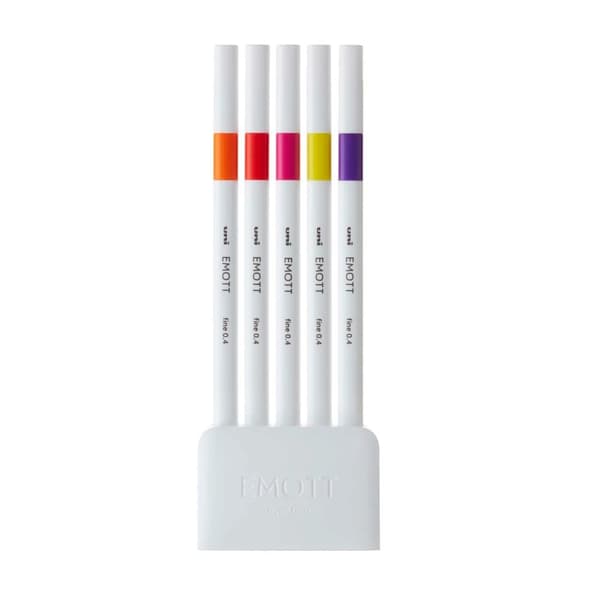 Emott fineliner 5 st assorterade Små bordsstativ set 2