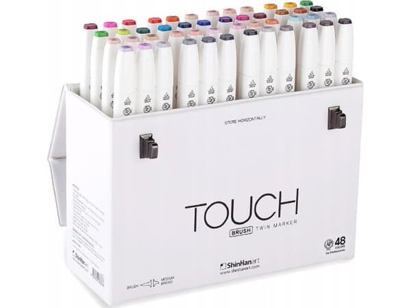 Touch Brush Marker 48kpl lahjapakkauksessa, sivellin + keskisärmäinen kärki