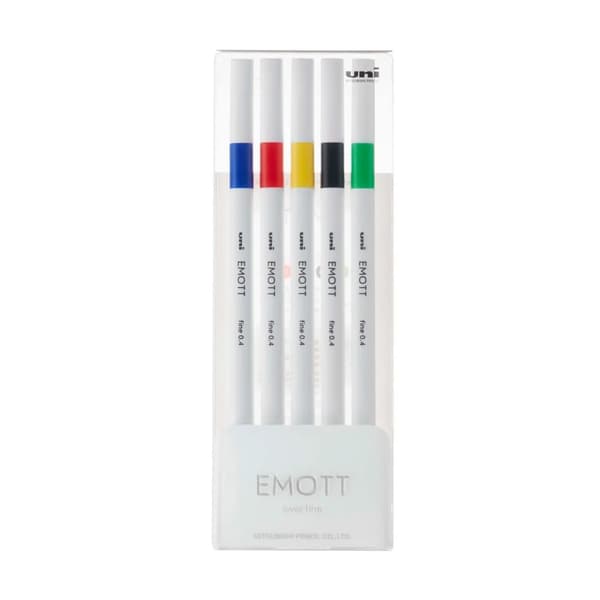 Emott fineliner 5 st ass. litet bord stativ set 1