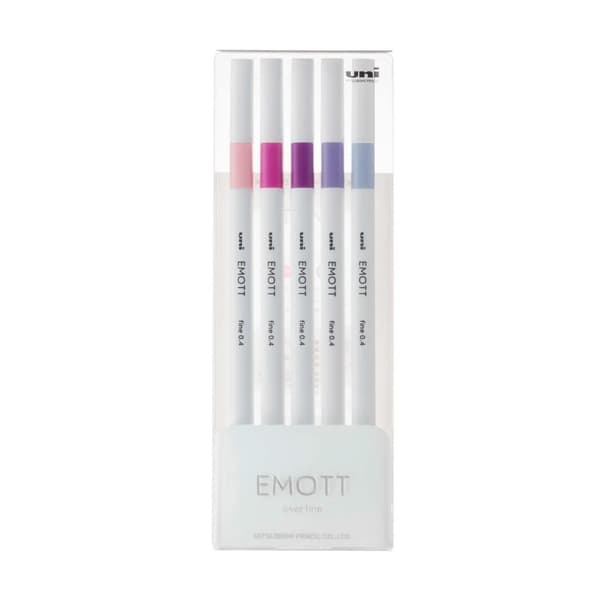 Emott fineliner 5 st ass. litet bord stativ set 7