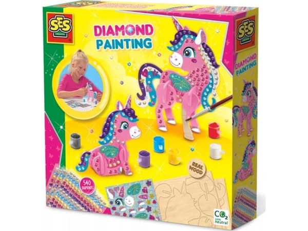 SES Creative 14134, Diamantmalesett for barn, 5 år, Flerfarget