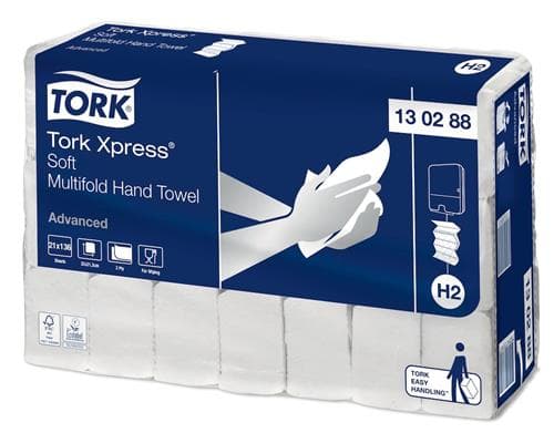 Pappershandduk Tork Xpress Adv 2-lagers 320x213mm 21x136 ark/bricka
