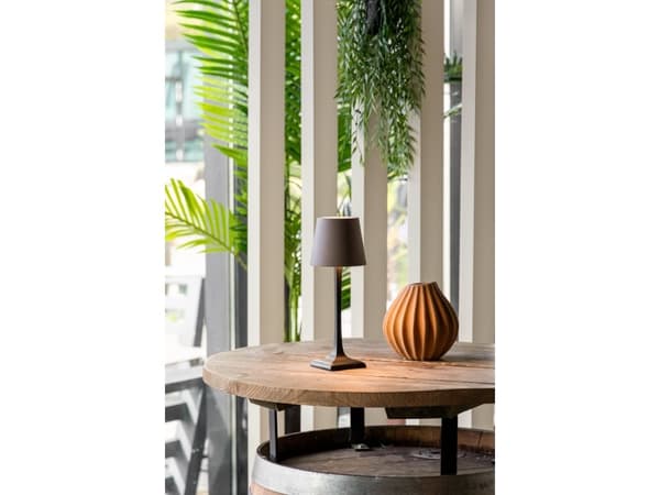 Securit® LED bordlampe MILANO, ledningsfri og genopladelig, sort/grå-brun